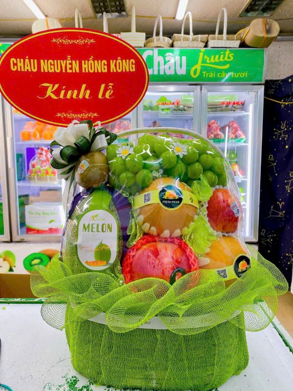 Giỏ hoa quả thắp hương