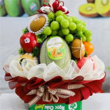 Cách bày giỏ hoa quả đẹp